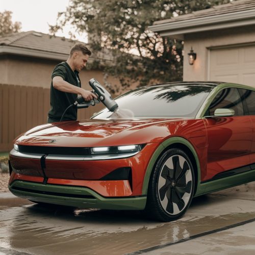 a-man-is-cleaning-a-futuristic-red-car-with-a-vapo-_fbVpU70QOShGg6vvBoR7g-82MgRS9ATW2wPbm-orFBFA